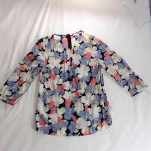 Boden Floral Back Zip Top Sz6